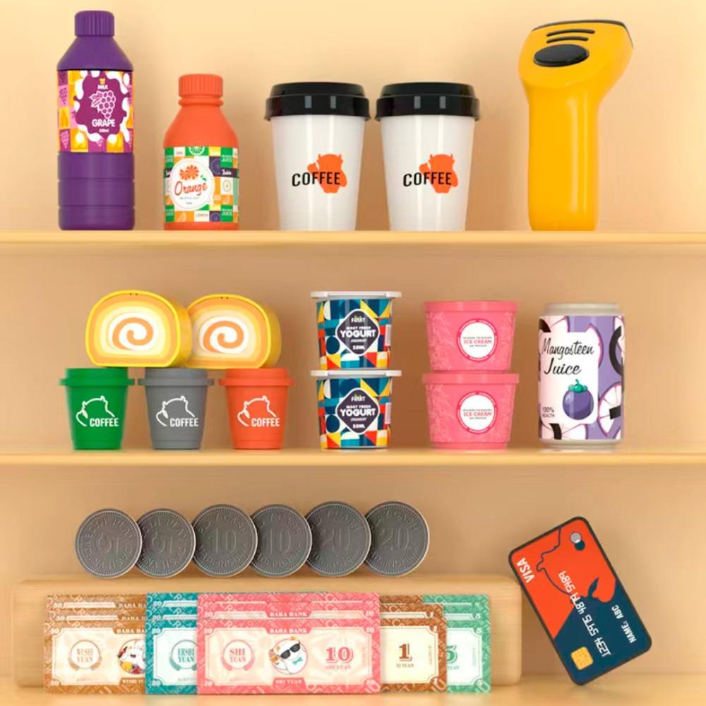 Water Outlet Simulation Coffee Machine Toy Mini Supermarket Shopping Platform Toy  Children's Play