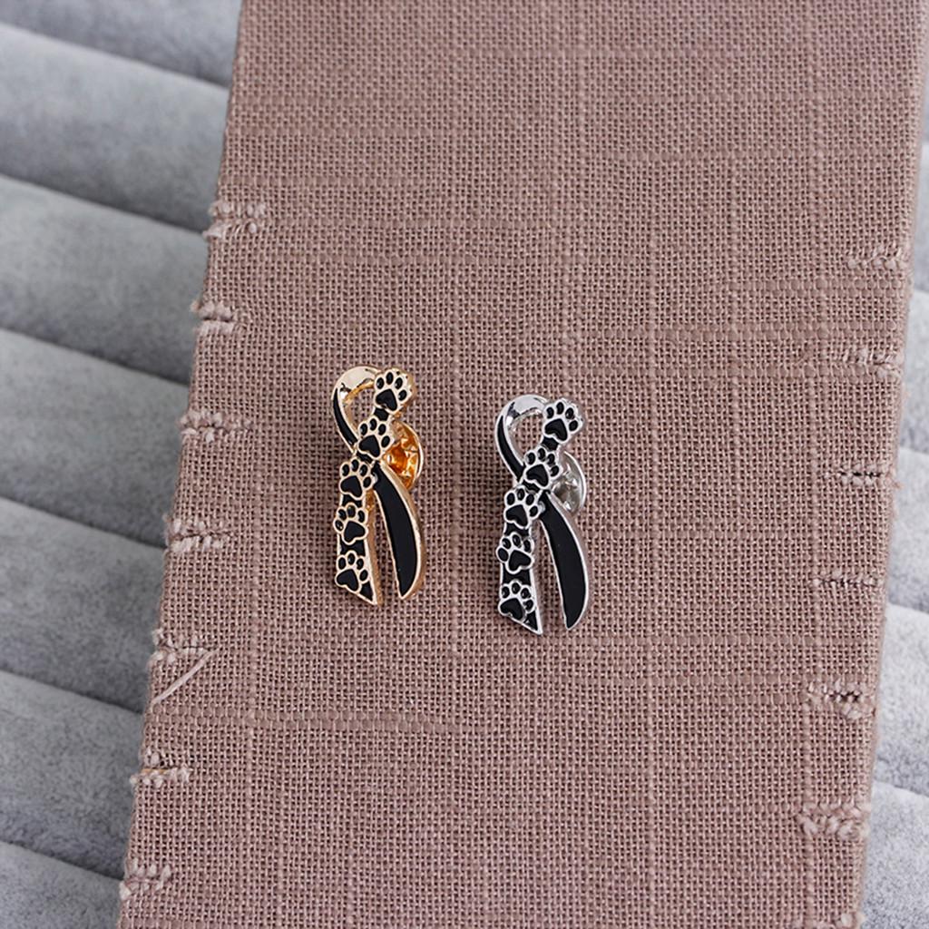 Brooch Bow Cute Dog Cat  Print Scarf Enamel Pin Couple Pet Memorial Jewelry
