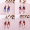 Women Earrings Butterfly Wing Gradient Color Rhinestone Ear Hook Jewelry