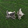 Cat Face Stud Earrings - 925 Sterling Silver