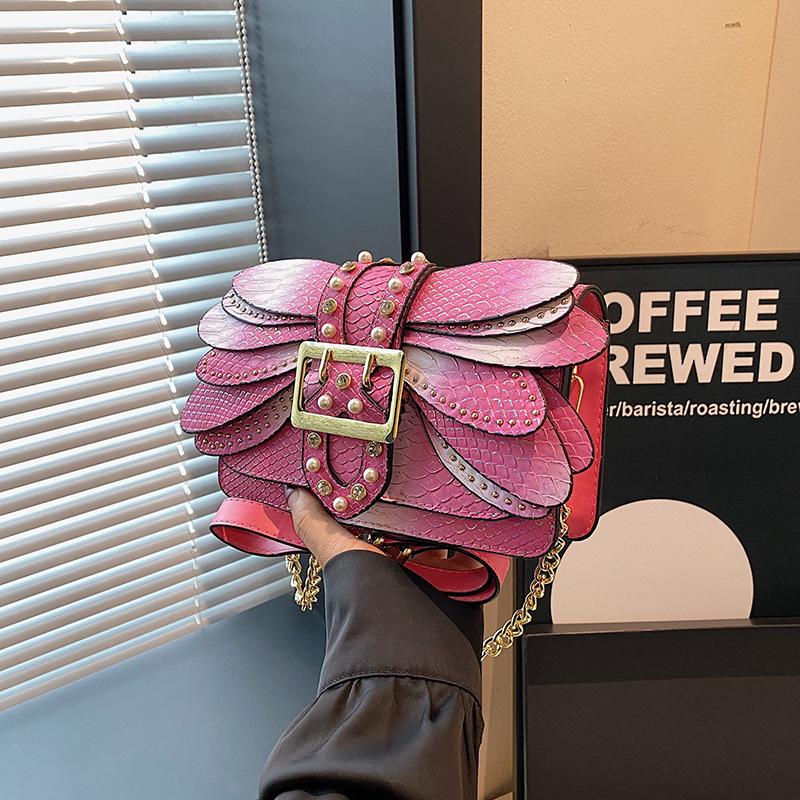 

Women s Bag European American Retro Snake Pattern Chain Strap Small Square Shoulder Crossbody Bag Purse