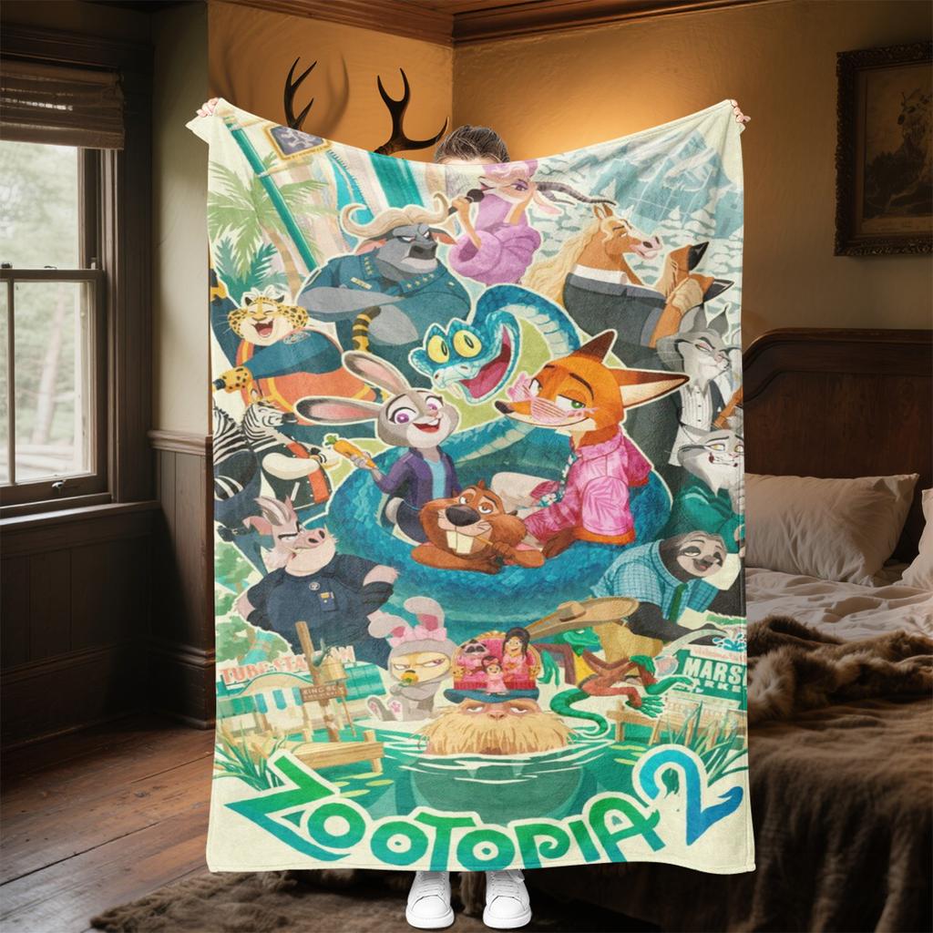 ZOOTOPIA Plush Blanket Soft Comfortable All Seasons Perfect Sofa Office Naps Outdoor Travel Makes Great Gift