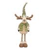 Christmas Reindeer Plush Toy with Retractable Legs Handmade Long-Legged Cartoon Elk Plush Doll Xmas Holiday Party Decoration Ornament