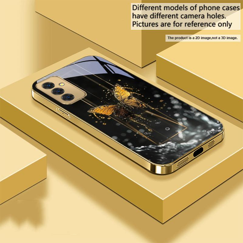 Der Goldene Schmetterling Für Samsung A 31 32 A33 A34 35 14 A15 13 16 25 26 50 52 53 54 55 56 70 71 72 73 Goldene Glas Handyhülle