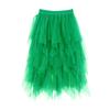 Saias de Tule Assimétricas Primavera Verão para Mulheres Comprimento Midi Cintura Alta Emagrecedoras Estilo Fada Tutus de Tule Em Camadas Fofas Saia Tutu de Tule