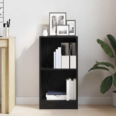 Bookshelf Black Oak Effect 40 X 24 X 76 Cm Engineered Wood