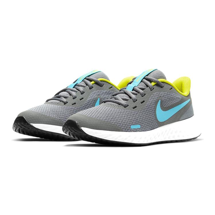 New Nike Revolution 5 'Smoke Grey Chlorine Blue' Gs BQ5671-019