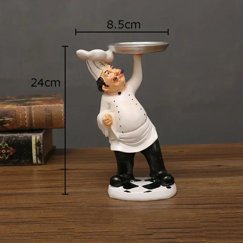 Chefes Barbudos Figuras Creativas Estatua Decoración de Escritorio Personaje Chef Profesional Escultura de Resina Adornos Decoración Moderna para el Hogar