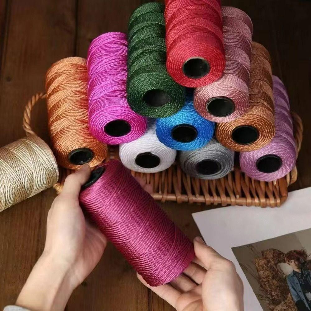 New High Quality Craft Decorative 1.5mm Ice Cotton Silk Thread 200m Colored Crochet Yarn Twisted Woven Rope DIY Crafts