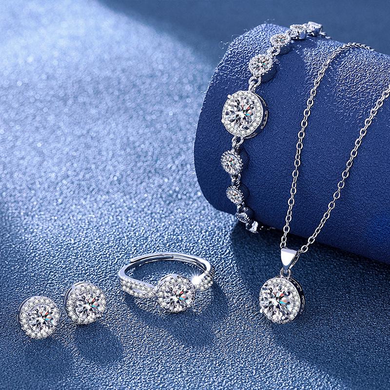 Multicolor Gemstone Queen Crown Necklace, Ring, Earrings & Pendant Set for Women