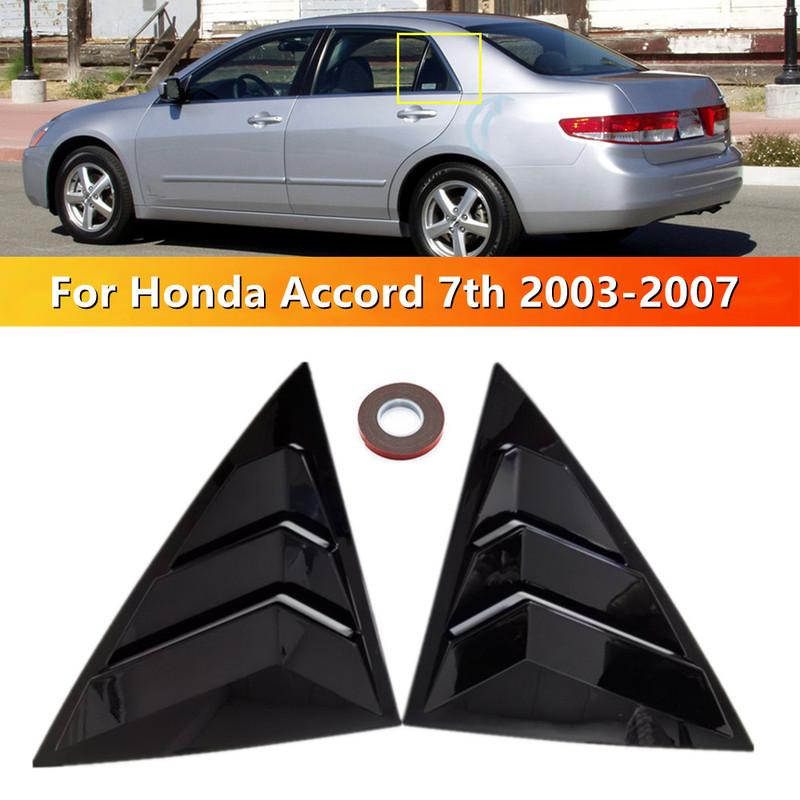 

For Honda Accord 7th Sedan 2003-2007 Gloss Black Rear Window Louver Shutter Cover Side Vent Trim Windshield Cover Accessories