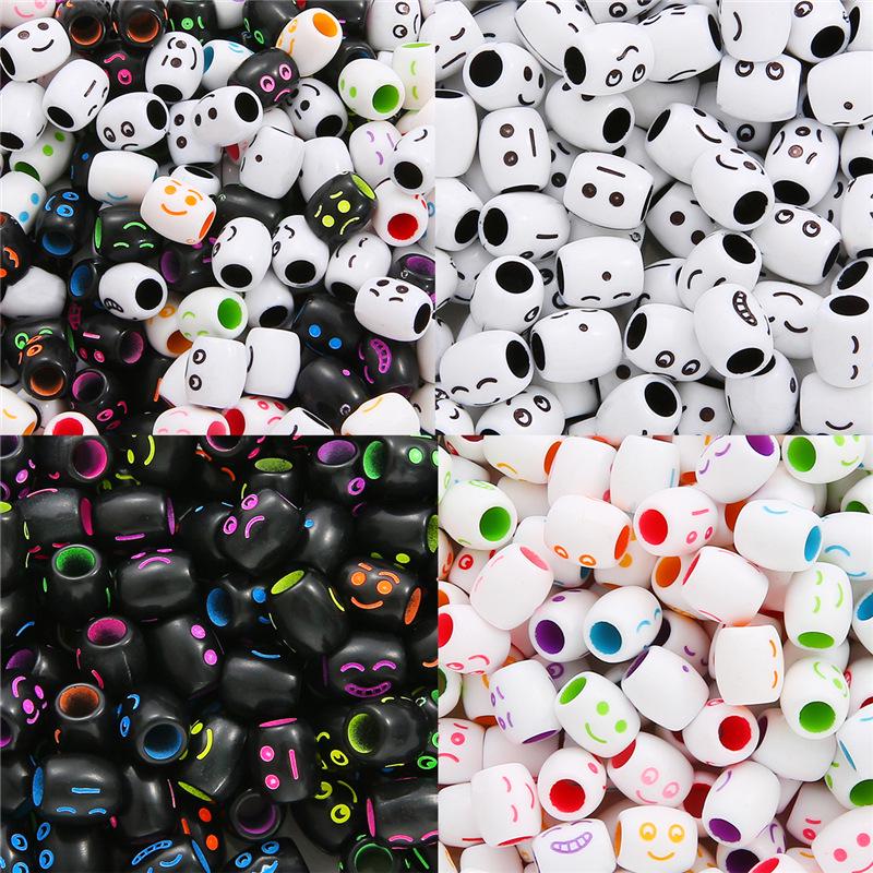 

Smiley Face Acrylic Tube Beads - Large Hole, DIY Children s Jewelry Making Kit