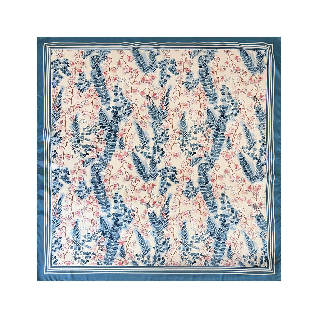 90cm Large Square Scarf Silk Scarf Headband Flower Printing Scarf Scarf Satin Square Scarf for Women