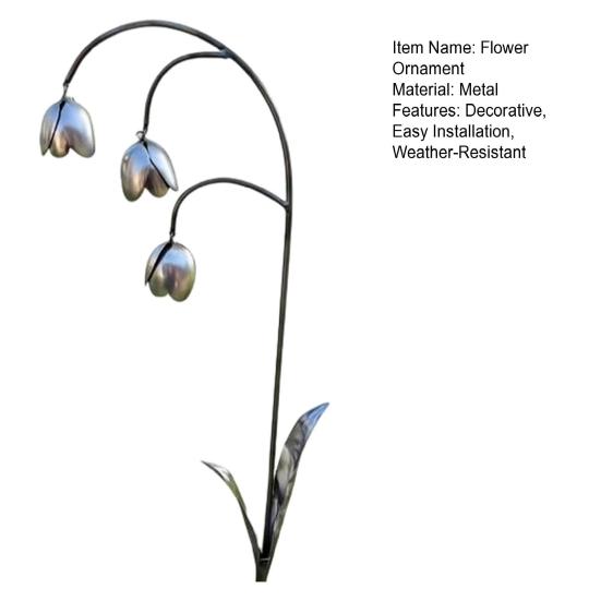 Metall Maiglöckchen Gartendekoration Wetterfestes Außenornament Blumenskulptur für Terrasse Hof Rasen Dekoration