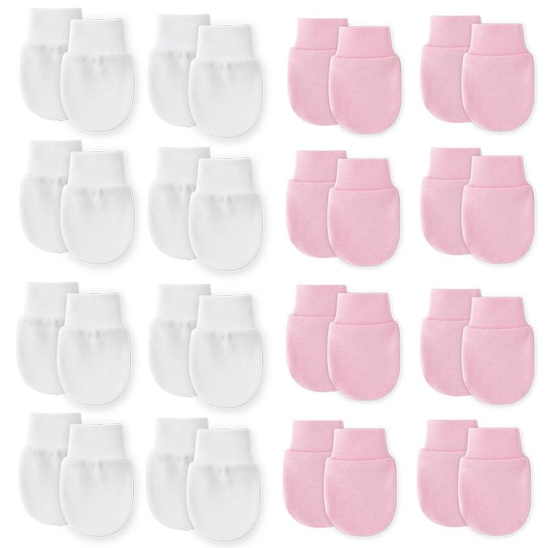 Newborn Baby Solid Color Anti-Scratch Gloves Set for All Seasons (0-3 Months) - Europe & US