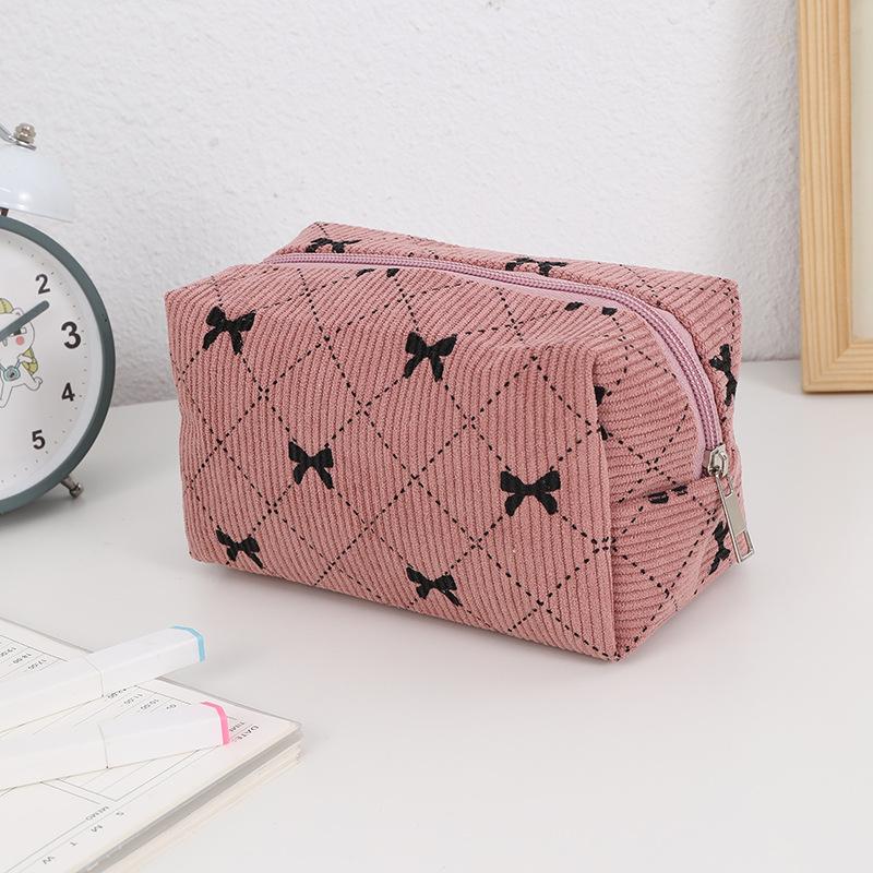 1pc Large Capacity Pencil Case Pencilcase Kawaii Stationery Corduroy Pencil Pouch School Supplies Back To School Pencil Case