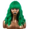 Premium Synthetic Wavy Wigs for Women Long Curly Wig with Bang Medium Water Wave Wig Hair Auburn Wig Cosplay Drag Queen