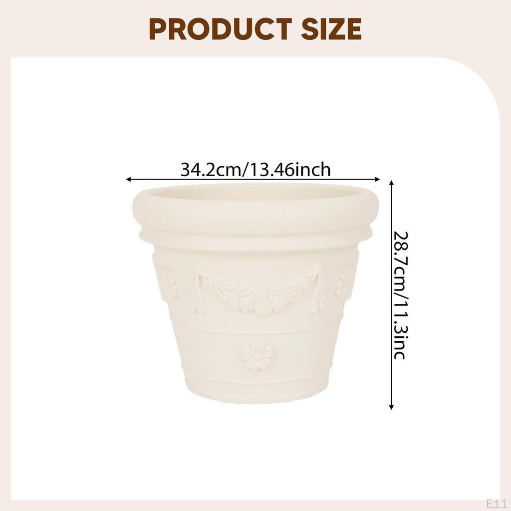 Flower Pot Resin Plant Container Decorative Lightweight Planter Breathable Mesh for Home Garden