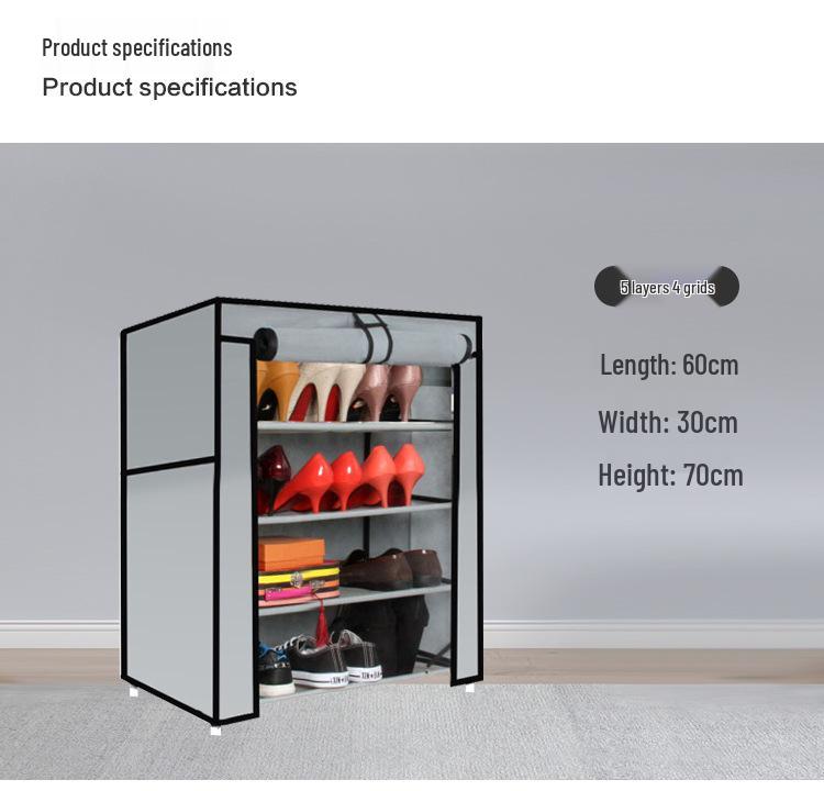 Metal Multi-Layer Space-Saving Shoe Rack Cabinet for Home and Dormitory