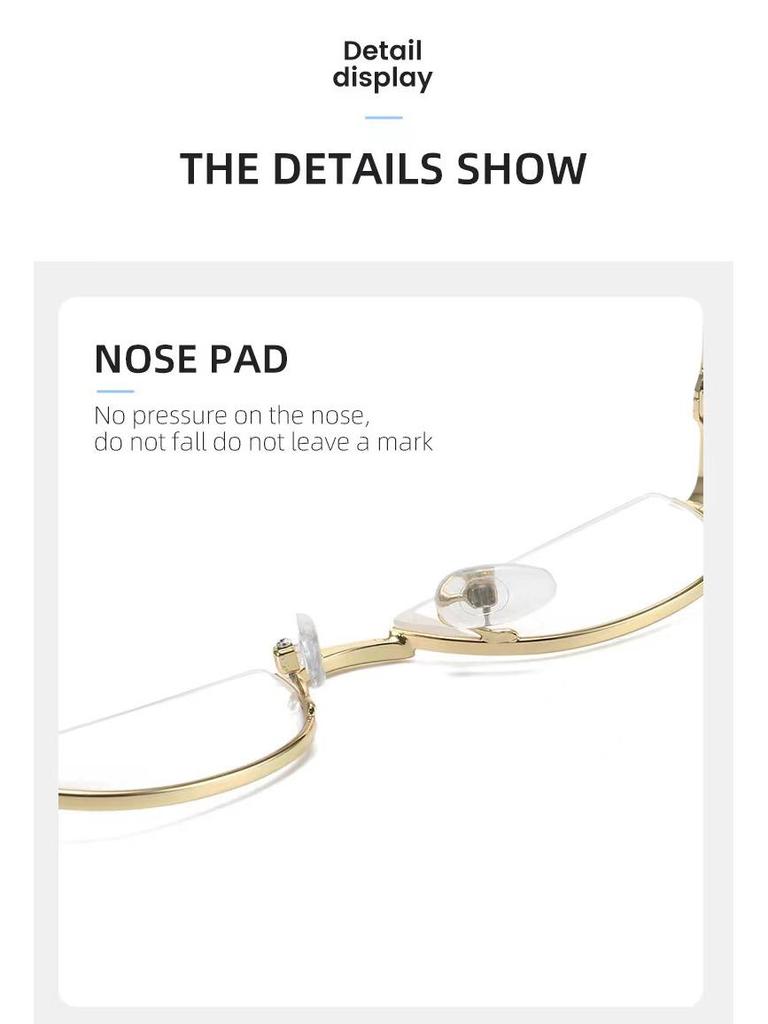 New Fashion Half-Moon Reading Glasses with Metal Spring Legs - Semi-Rimless, Convenient, Trendy Design for the Elderly