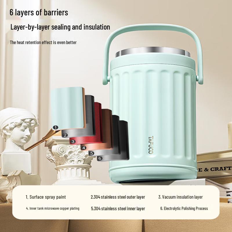TAFUCO Insulated Stainless Steel Lunch Box 4-Layer Food Jar
