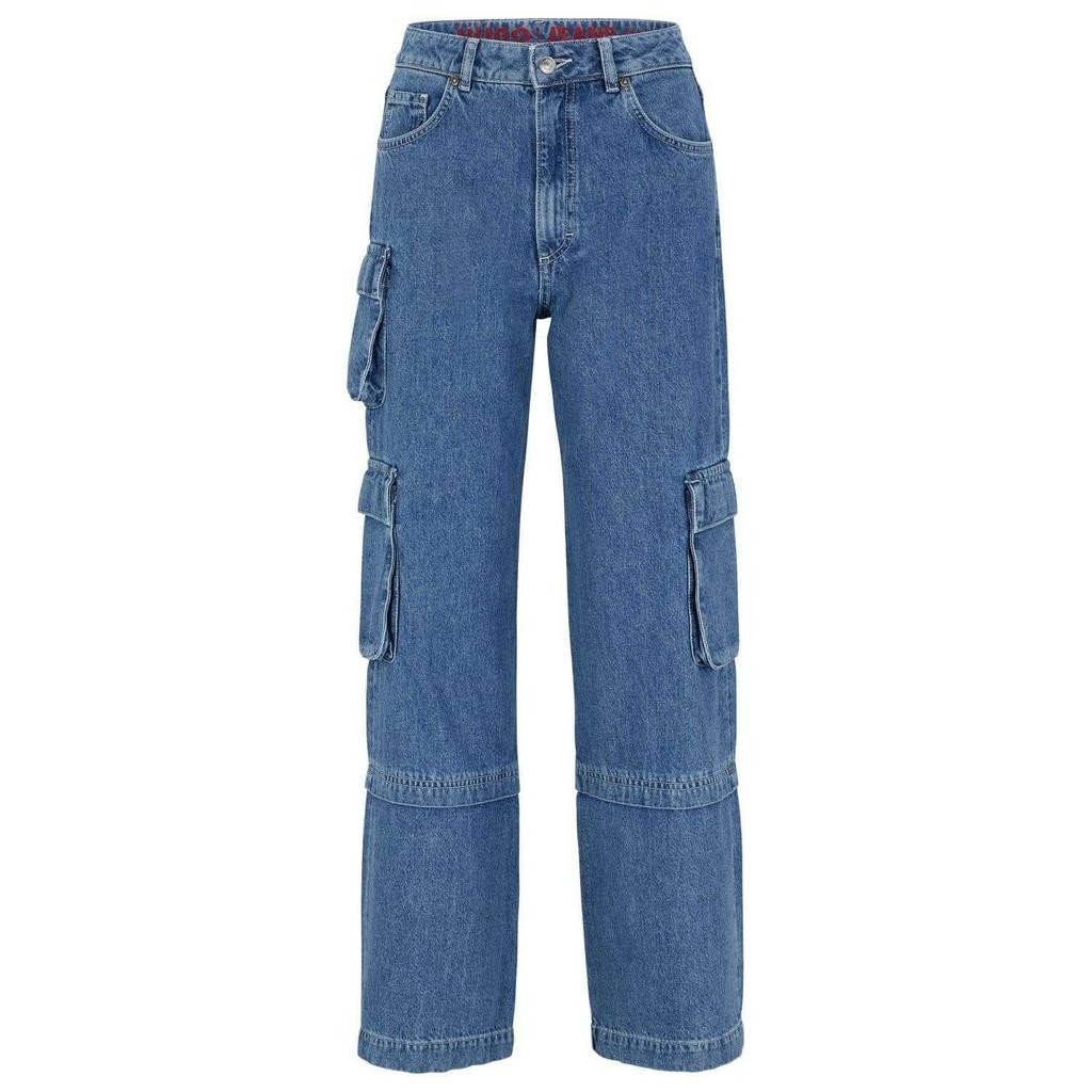 Hugo Womens/Ladies Gashia Leather Badge Relaxed Fit Jeans