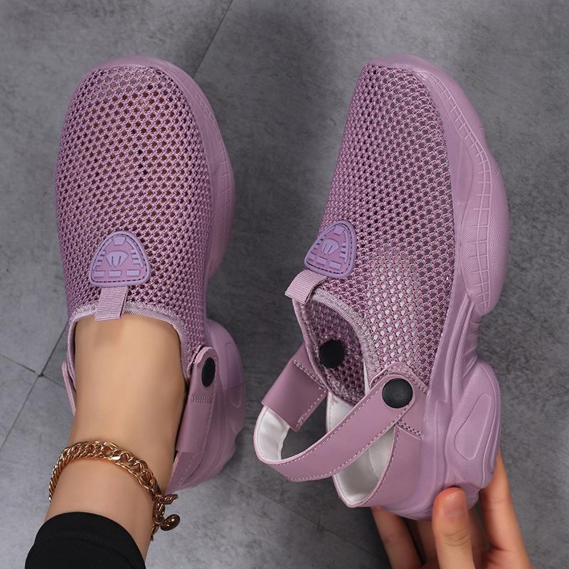 

Fashion Women Summer Wear Anti-Slip Thick-Soled High-Flying Woven Head Slippers Thin Breathable Light Casual Sports Sandals Fashionable 36
