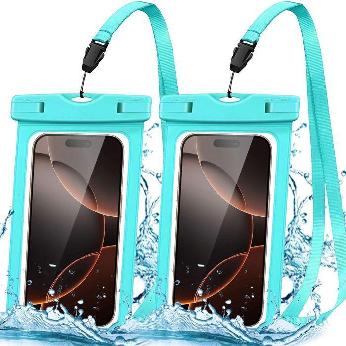 2x Housse Étanche pour Xiaomi 15 Ultra Xiaomi 14 14T Pro 13 12 Redmi A5 A3 A2 14C 13C 12, Protection IPX8 Bordure Turquoise