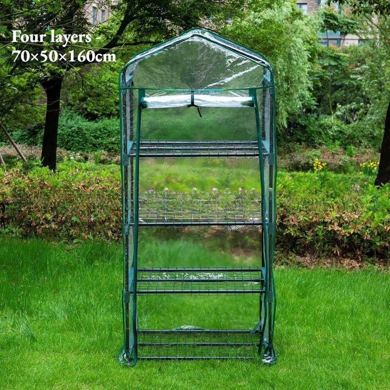 Lightweight and Portable Compact Outdoor Greenhouse with Sunshade and Rainproof Features for Balcony or Garden Use(Bracket Not Included.)