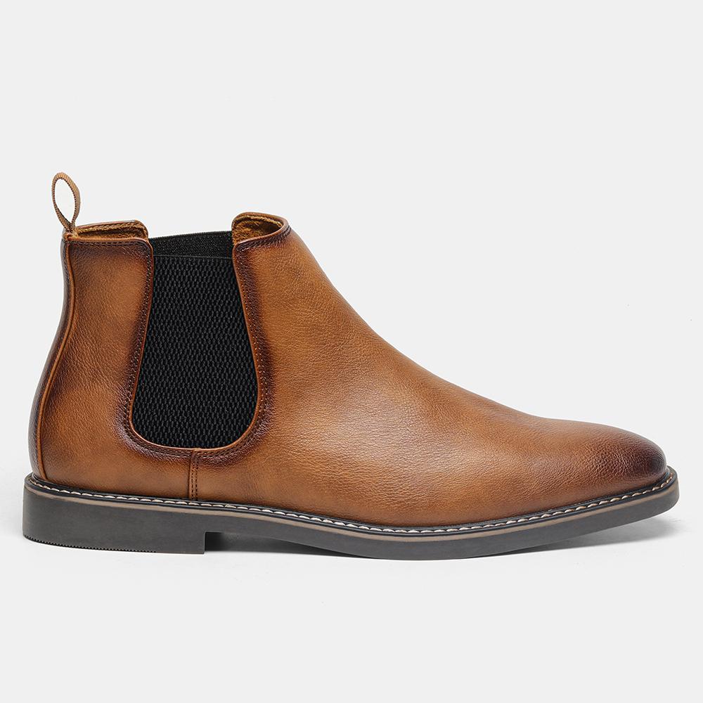 Pánské Chelsea Boots Značka 2026 Ležérní Pohodlné Retro Módní Boty Kůže