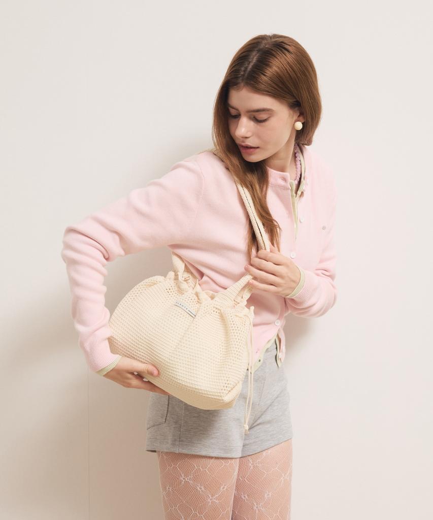 Pleatsmama Crochet Bag Ivory