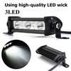 9W 3 LED 6000K Spot Beam Work Light Bar Lamp Suv Boat Offroad Truck ATV