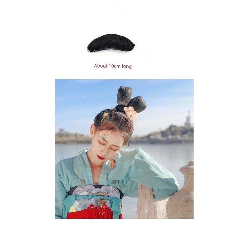 

Ancient Costume Modeling Pad Hair Bag Xiuhe Shape Horn Soft Hair Curler Wig Photo Studio Dedicated Two Tips Hair Curler Studio Black soft hair stick is about 10cm long