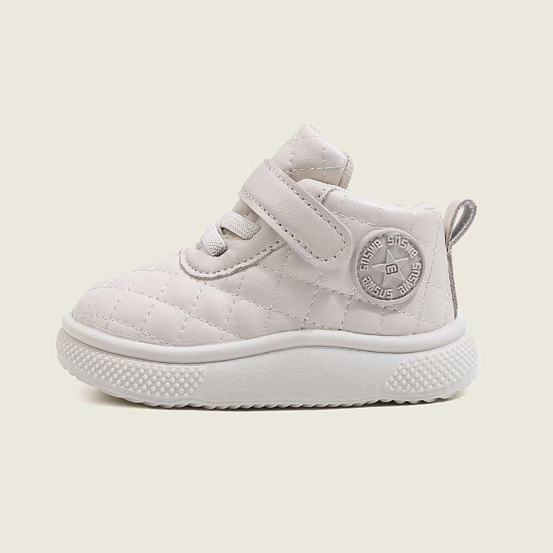 Spring & Fall Non-Slip Soft Sole Mid-Top Toddler Shoes - Boys & Girls Casual Leather Outdoor Board Shoes.