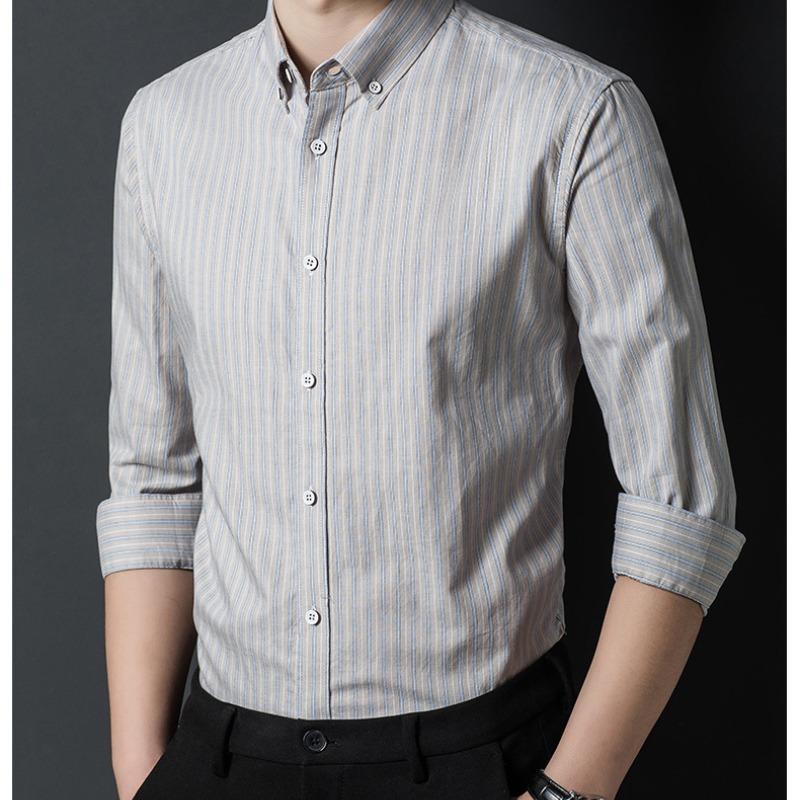 

Мужская рубашка в полоску с длинным рукавом Slim Fit XXXL оранжевый