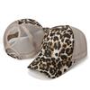 Leopard Print Ponytail Baseball Cap Net Cap Outdoor Sports Sun Hat