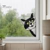 Sunlight Catching Cat Sticker Stained Glass Window Cling, Vintage Colorful Kitty Decal, Removable Static Decor for Door Wall Car, UV-Resistant