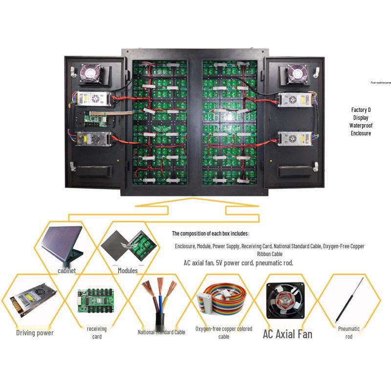 Universal Waterproof LED Display Modules: High-Brightness, SMD Surface Mount, Includes Cables.