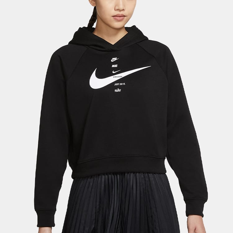 Nike Sweatshirts Women's Black Hooded Moderate Regular CU5677-011
