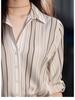 Elegant French Chiffon Top with High-End Striped Siren Style