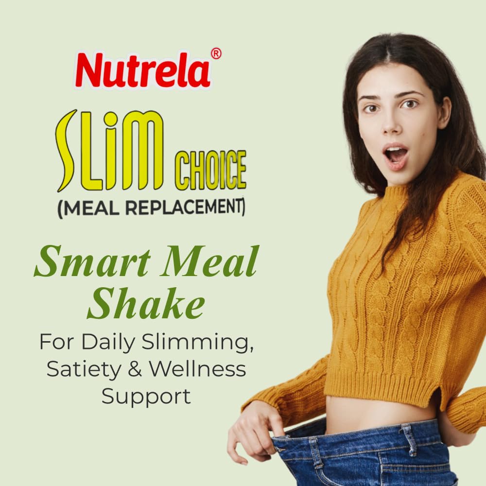 Nutrela Slim Choice Meal Replacement Protein Shake 500gm Vanilla Pack of 2 for Weight Management