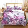 Colourful Flower Duvet Cover Set King Queen Size for Kids Boy Girls Bedding Set Rose Pattern Polyester Quilt Cover with Zipper