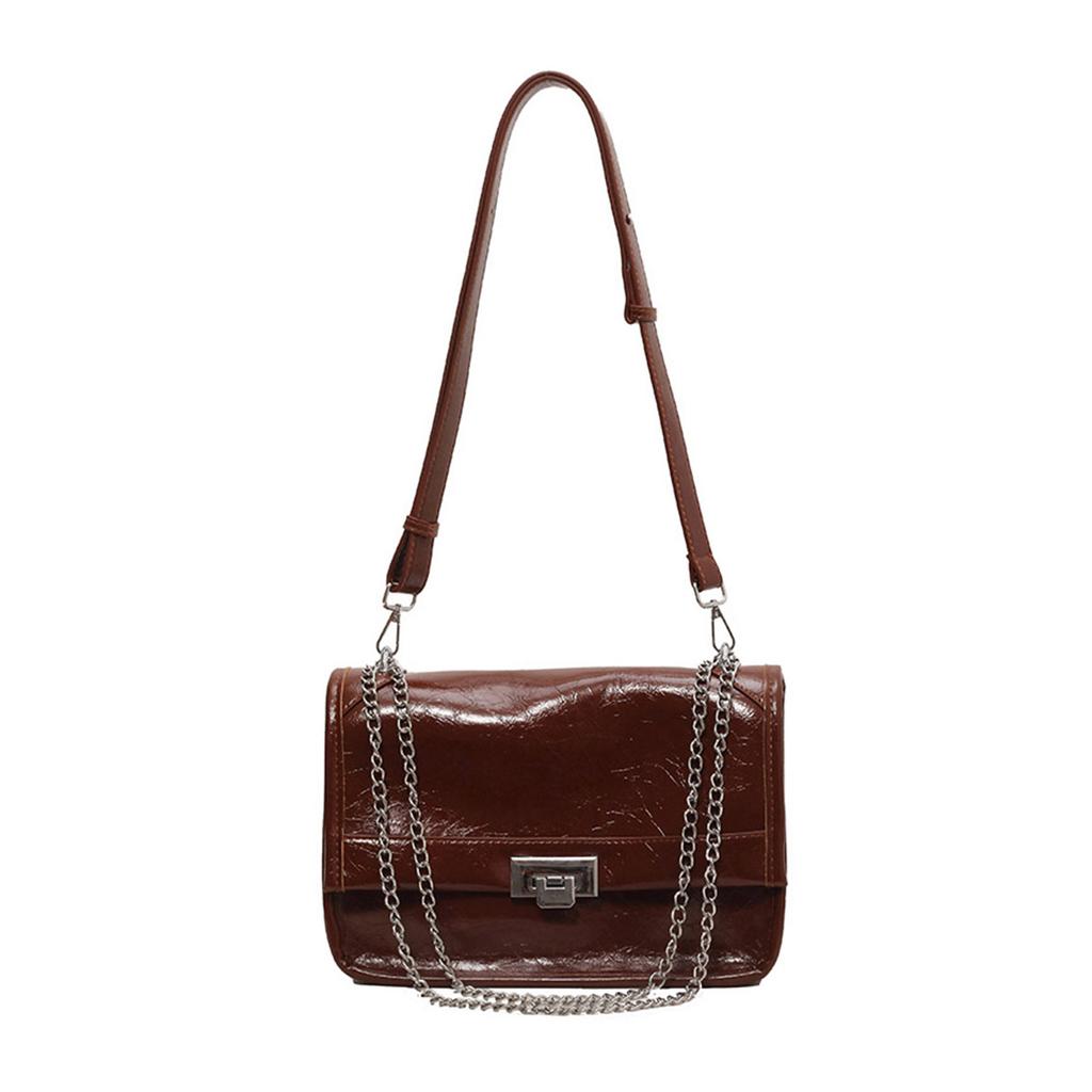 Autumn Winter Vintage Shoulder Bag for Women  New Fashion Versatile Chain Crossbody Bags Simple Commuter Flap Handbag
