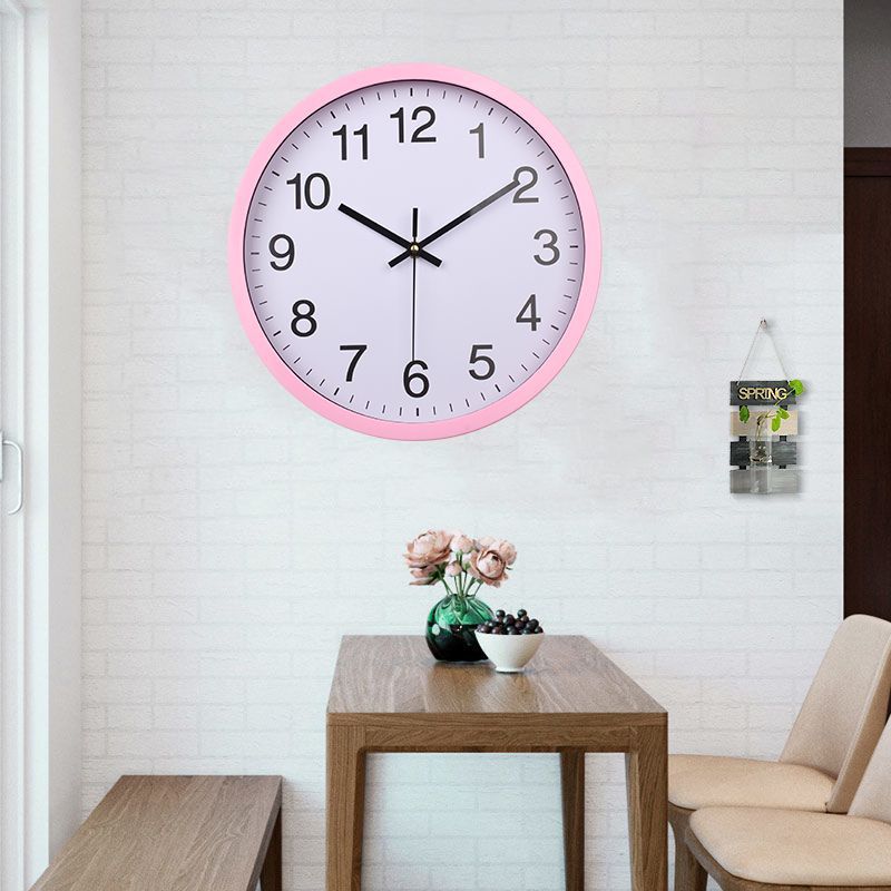12-inch Quartz Silent Wall Clock Creative Simple Home Round Living Room Clock Design