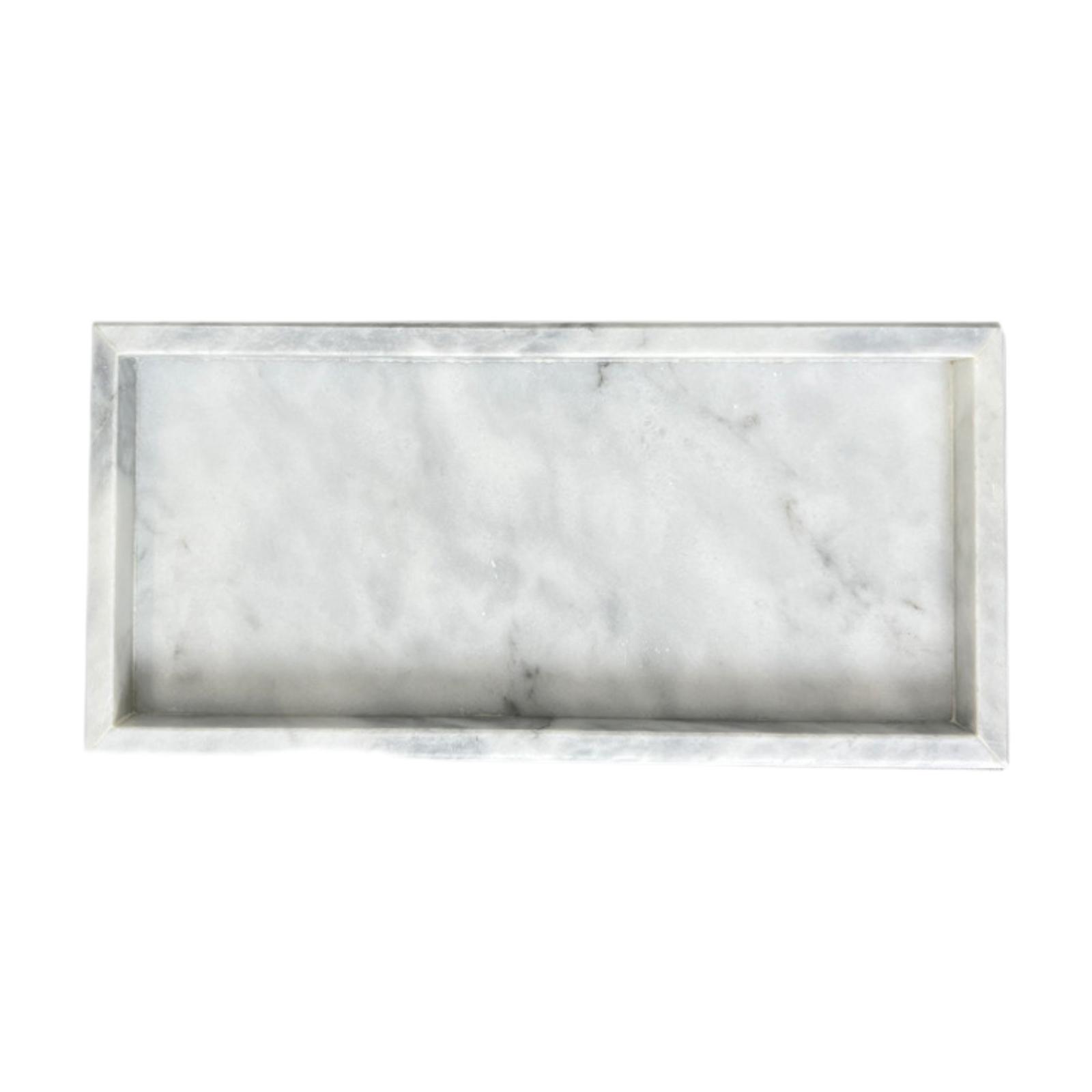 

Space Saving Marble Vanity Tray Luxury Bathroom Fixtures and Accessories for Jewelry Perfume Display