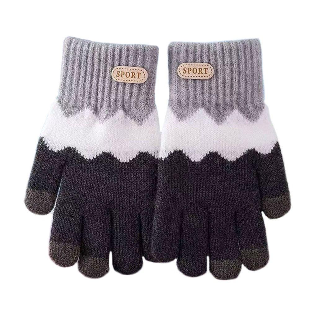 Cute Warm Kids Winter Gloves Windproof Full Finger Baby Gloves Soft Candy Color Children Mittens for 6-14 Years Old Outdoor