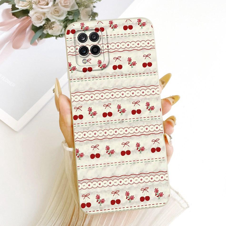For Samsung Galaxy A12 M12 SM-A125F A127F Cute Cat Flower Butterfly Cartoon Phone Case Shockproof Soft Silicone Cases