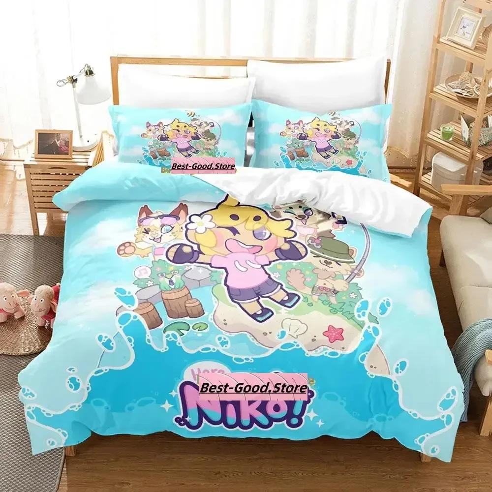 Här kommer Niko! Sängklädesset Enkelt Twin Full Queen King Size Sängset Vuxen Barn Sovrum Påslakanset Anime parure de lit Säng