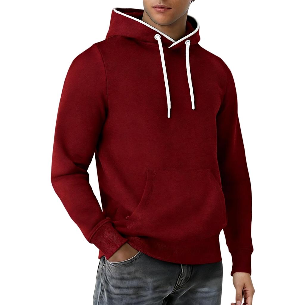 Mens Hooded Sweatshirts Casual Fashion Long Sleeve Drawstring Pullover Comfy Lightweight Workout Hoodies With Pockets