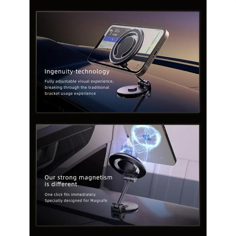 Magsafe Magnetic Car Smart Phone Holder Foldable Car Phone 360 Degree Rotating Navigation Holder for IPhone 14 15 Por Xiaomi